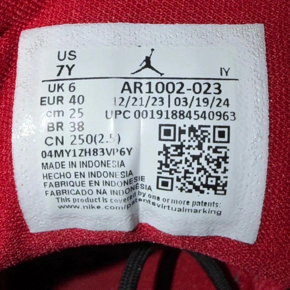 Jordan Courtside 23 Black Gym Red White AR1002-023 Mens 7Y Basketball Shoes